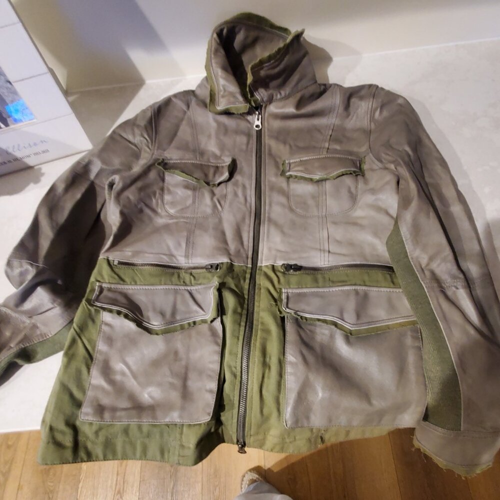 Lindsay Patina Leather Jacket Army Green Size Small New without Tags - Picture 12 of 12